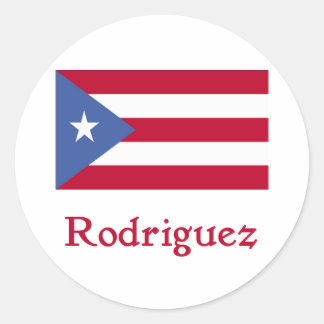 Adesivo Redondo Rodriguez Puerto Rican Flag