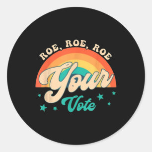 Adesivo Redondo Roe Roe O Voto - Flores Feministas Florais