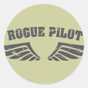 Adesivo Redondo Rogue Pilot Wings