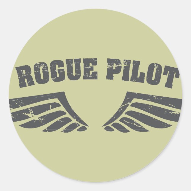 Adesivo Redondo Rogue Pilot Wings (Frente)