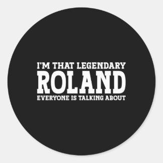 Adesivo Redondo Roland de Sobrenome da Família Roland Surname Team