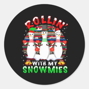 Adesivo Redondo Rolando Com Meus Funnilovers De Natal Snowmie