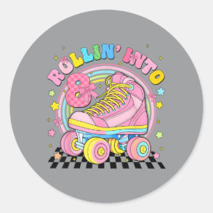 Adesivo Redondo Rolando em 8 Patins Coquette Oito