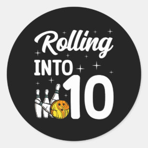 Adesivo Redondo Rolando para 10 Boliches 10º Aniversário