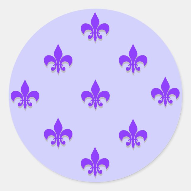 Adesivo Redondo Rolar Fleur de Lis Stickers PURPLE (Frente)
