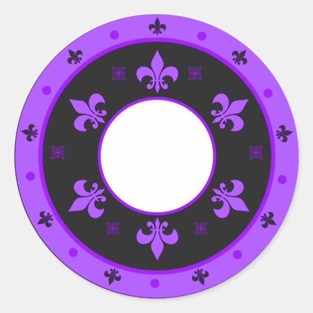 Adesivo Redondo Rolar Fleur de Lis Stickers PURPLE