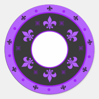 Adesivo Redondo Rolar Fleur de Lis Stickers PURPLE