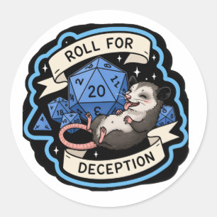 Adesivo Redondo Rolar Para Decepção Possum Engraçado Sticker D20 R
