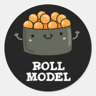 Adesivo Redondo Roll Modelo Funny Comida Sushi Roll Pun