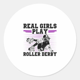 Adesivo Redondo Roller Derby Girl