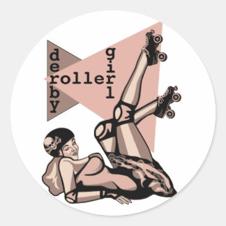 Adesivo Redondo roller derby girl pin
