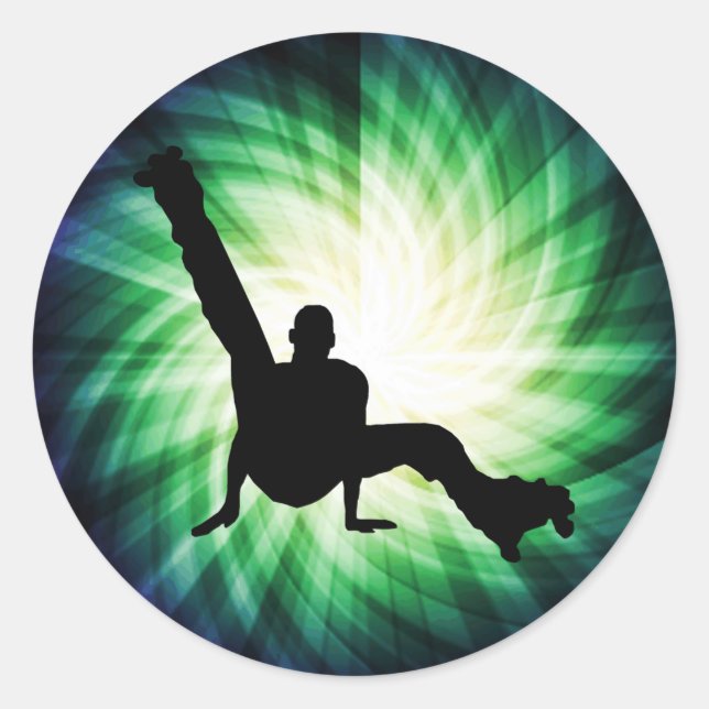 Adesivo Redondo Roller Skate Dancing (Frente)