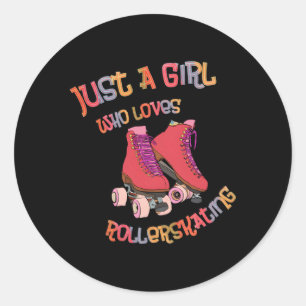 Adesivo Redondo Roller Skates Apenas Um Que Adora Roller Skat