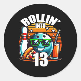 Adesivo Redondo Rollin para 13 13 Boliche Birthda