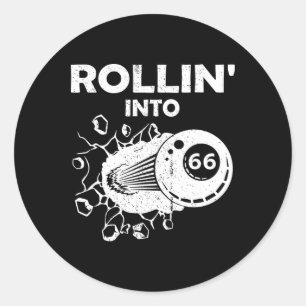 Adesivo Redondo Rollin para 66 Bilhar 66º aniversário