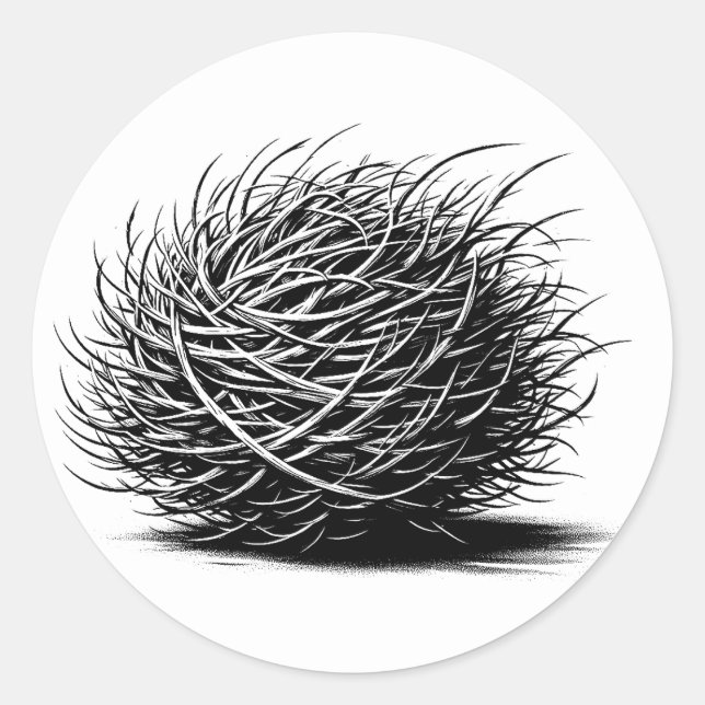 Adesivo Redondo Rollin Tumbleweed Plant ilustração da Arte Origina (Frente)