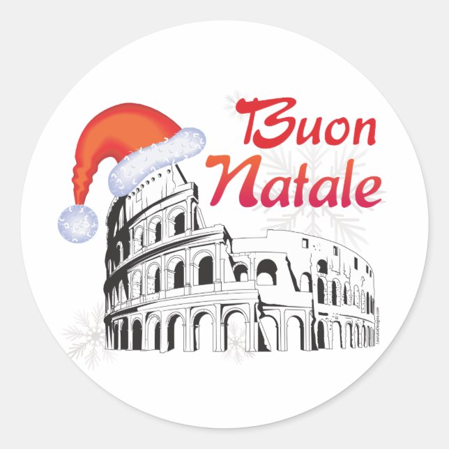 Adesivo Redondo Roma Buon Natale (Frente)