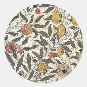 Adesivo Redondo Romã de William Morris do vintage