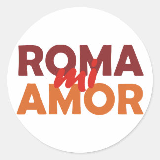Adesivo Redondo Roma Roma miserável meu amor rome love amor my