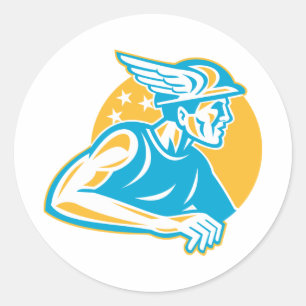 Adesivo Redondo Roman God Mercury Hermes