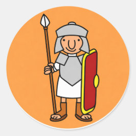 Adesivo Redondo Roman Soldier Cartoon Birthday Sticker Sheet |