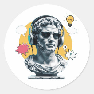 Adesivo Redondo Roman Vibes - Poster de Arte Moderna