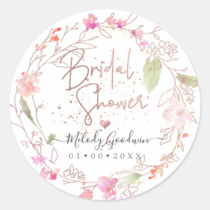 Adesivo Redondo Romance Azul, Chá de panela de Aquarela