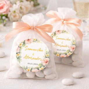 Adesivo Redondo Romance suave floral tropical