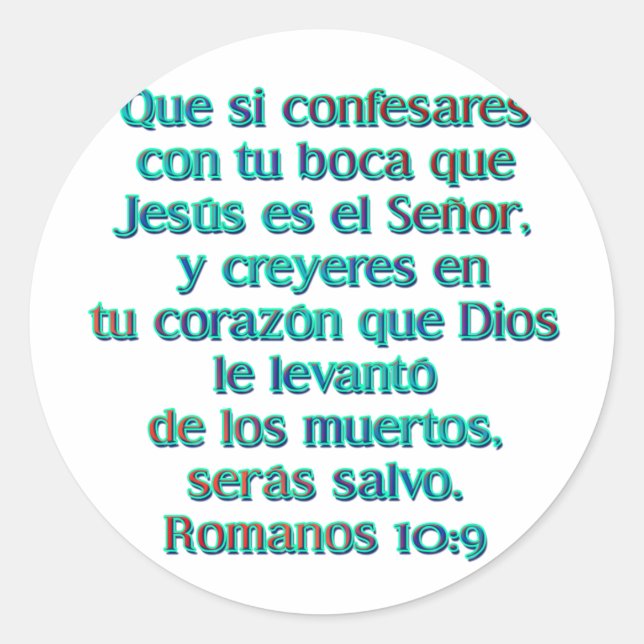 Adesivo Redondo Romanos 10:9 (Frente)