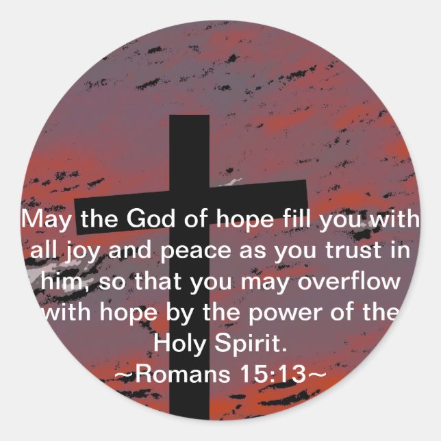 Adesivo Redondo Romanos 15:13 (Frente)