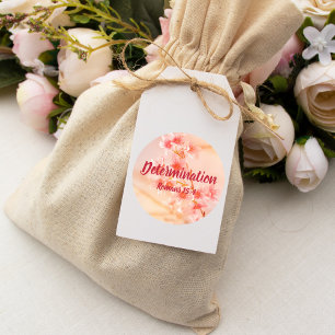 Adesivo Redondo Romanos de determinação 15:4 Versos com Flores Ros