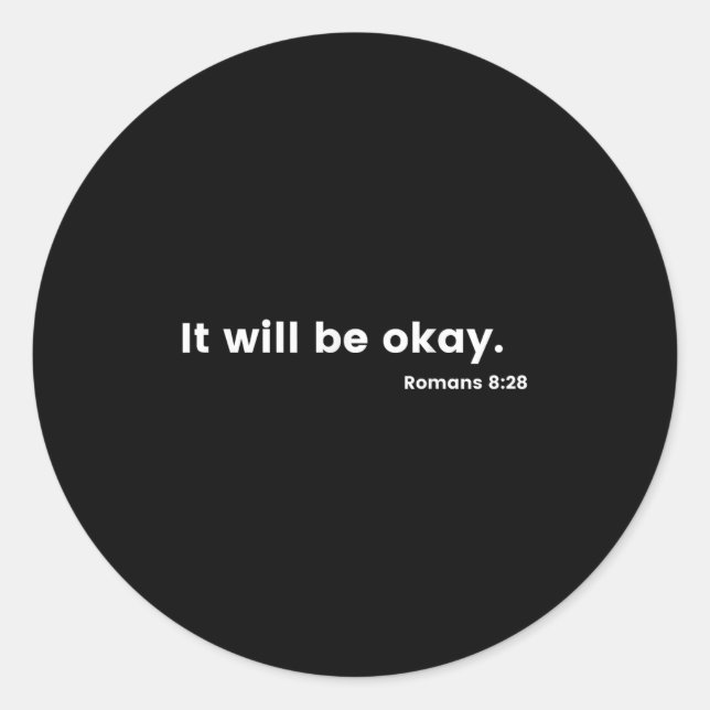 Adesivo Redondo Romans 8_28 Motivational Christian Bible Verse Mes (Frente)