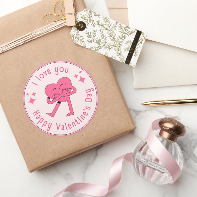 Adesivo Redondo Romantic Heart Sticker (Presentear)