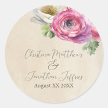 Romantic Rustic Pink & White Ranunculus