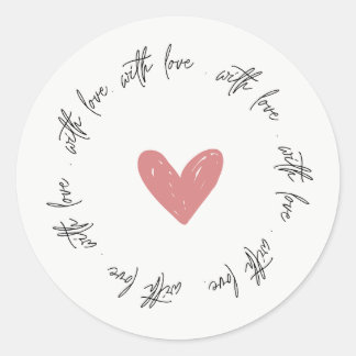 Adesivo Redondo Romantic Sticker with a Love Message