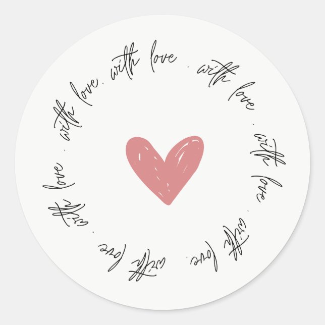 Adesivo Redondo Romantic Sticker with a Love Message (Frente)