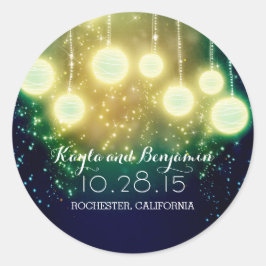 Adesivo Redondo romântico de lanternas de casamento