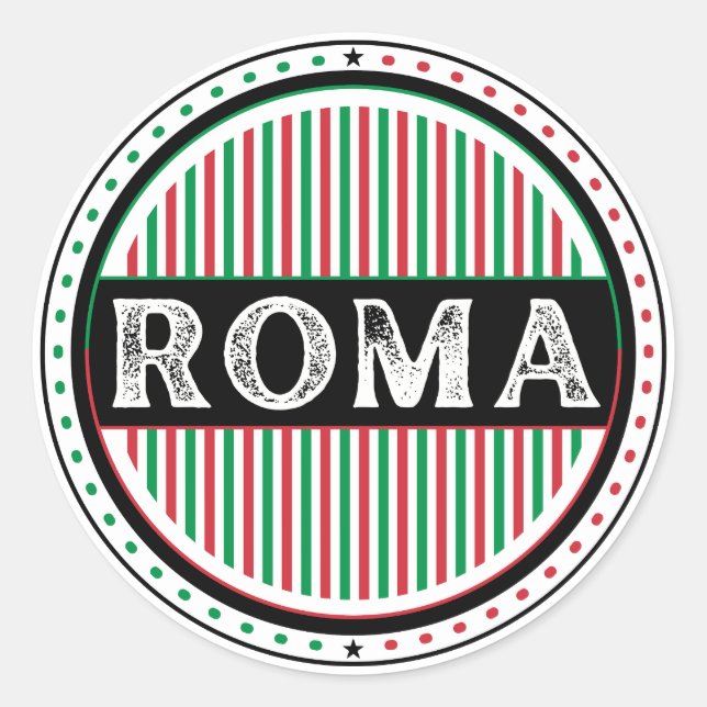 Adesivo Redondo Rome City Pride Emblem – Italian Identity (Frente)