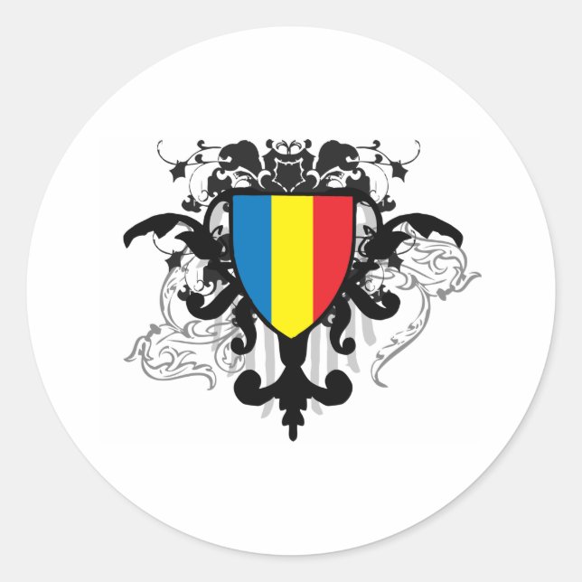 Adesivo Redondo Romênia (Frente)