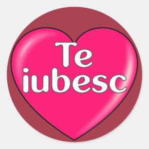 Adesivo Redondo Romeno - Eu te amo