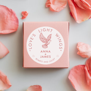 Adesivo Redondo Romeu e Julieta, Elegante Minimalista do Casamento