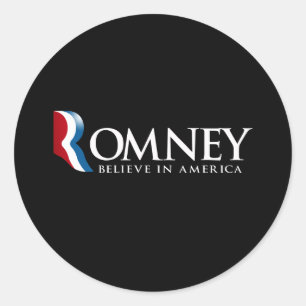 Adesivo Redondo Romney - acredite em América -