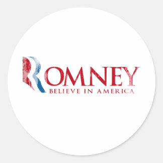 Adesivo Redondo Romney - Acredite na América (vermelho)
