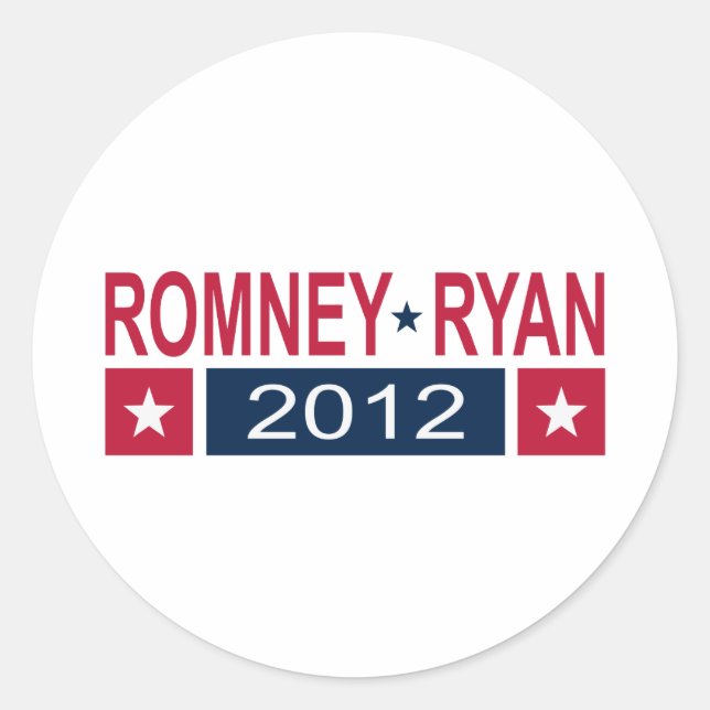 Adesivo Redondo Romney Ryan 2012 (Frente)