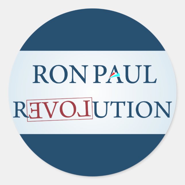 Adesivo Redondo Ron Paul (Frente)