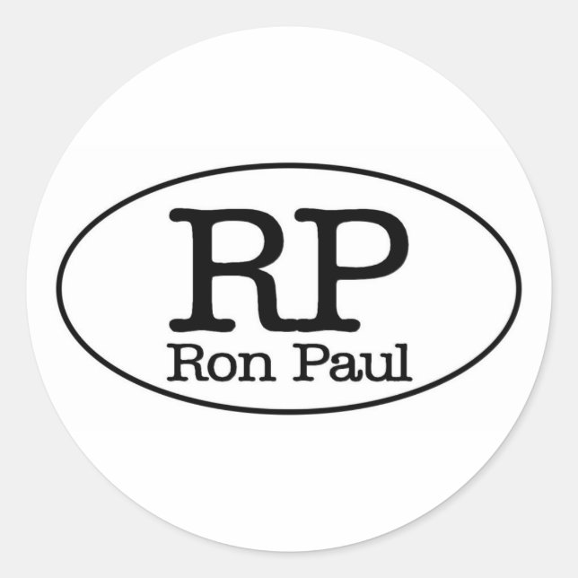 Adesivo Redondo ron paul (Frente)