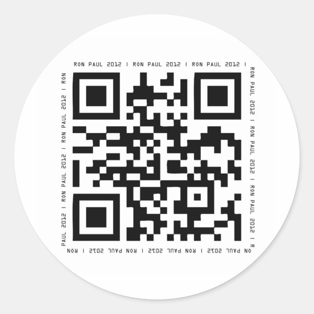 Adesivo Redondo Ron Paul 2012 (Frente)