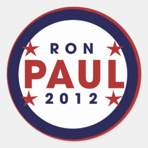 Adesivo Redondo Ron Paul 2012