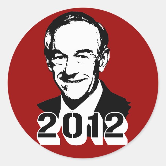 Adesivo Redondo Ron Paul 2012 (Frente)