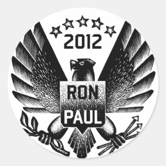Adesivo Redondo Ron Paul 2012 Black Eagle